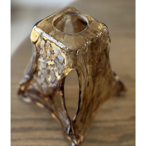 Vetraio Amber Toffee Shade Replacement Hand Blown Glass Brown Swirl - Picture 6 of 9